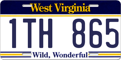 WV license plate 1TH865