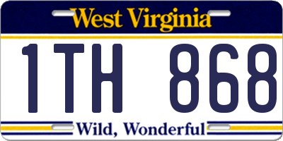 WV license plate 1TH868