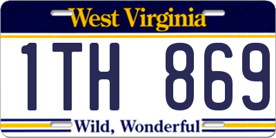 WV license plate 1TH869