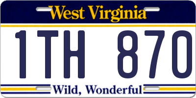 WV license plate 1TH870