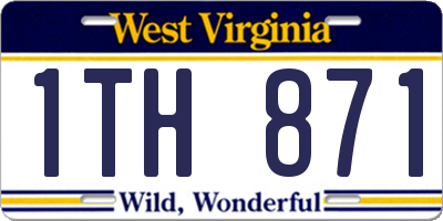 WV license plate 1TH871