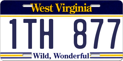 WV license plate 1TH877