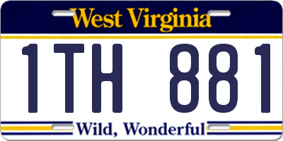 WV license plate 1TH881