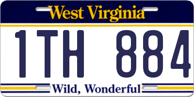 WV license plate 1TH884