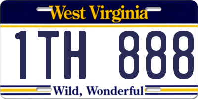 WV license plate 1TH888
