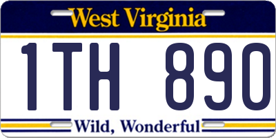 WV license plate 1TH890