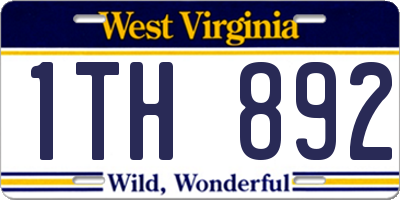 WV license plate 1TH892