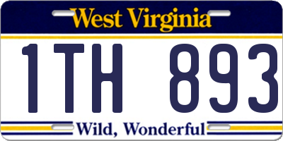 WV license plate 1TH893