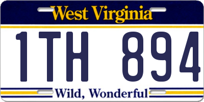 WV license plate 1TH894