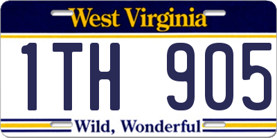WV license plate 1TH905