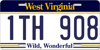 WV license plate 1TH908