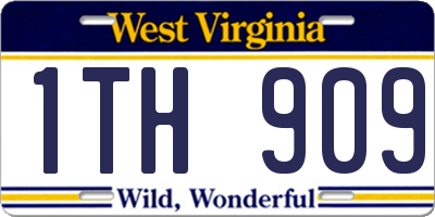 WV license plate 1TH909