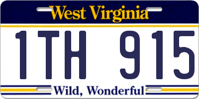 WV license plate 1TH915