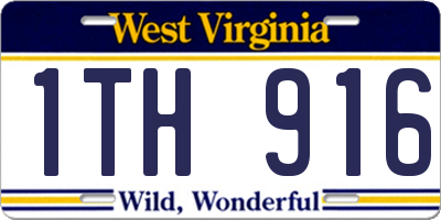 WV license plate 1TH916