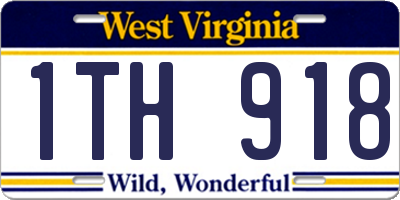WV license plate 1TH918