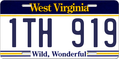 WV license plate 1TH919
