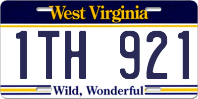 WV license plate 1TH921