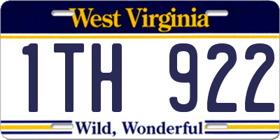 WV license plate 1TH922