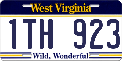 WV license plate 1TH923