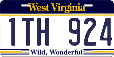 WV license plate 1TH924
