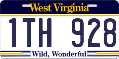 WV license plate 1TH928