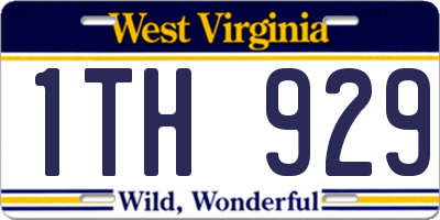 WV license plate 1TH929