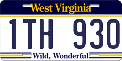 WV license plate 1TH930