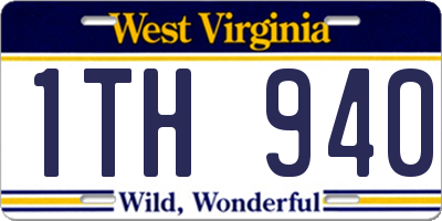 WV license plate 1TH940