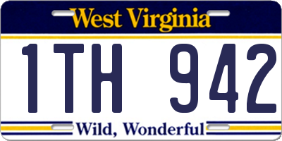 WV license plate 1TH942