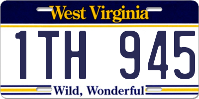 WV license plate 1TH945