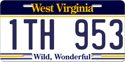 WV license plate 1TH953