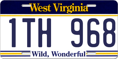 WV license plate 1TH968