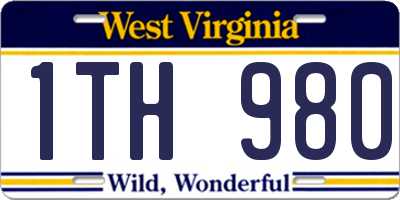 WV license plate 1TH980