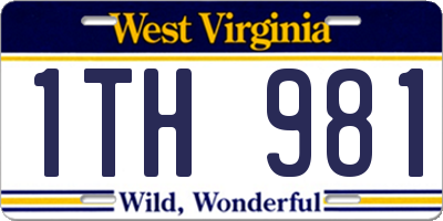 WV license plate 1TH981
