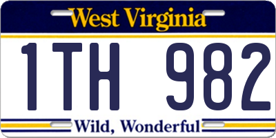 WV license plate 1TH982