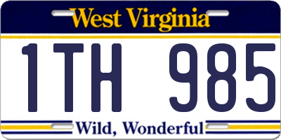 WV license plate 1TH985