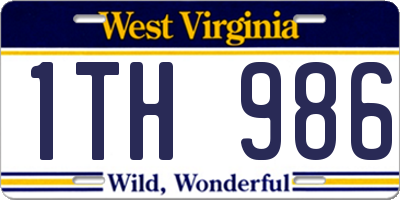 WV license plate 1TH986