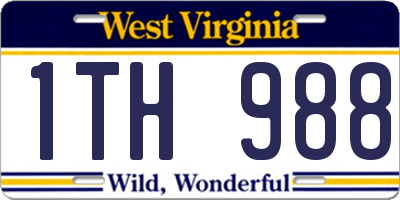 WV license plate 1TH988
