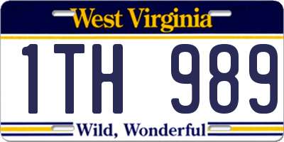 WV license plate 1TH989