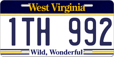 WV license plate 1TH992