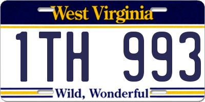 WV license plate 1TH993