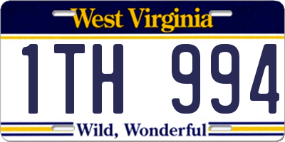 WV license plate 1TH994