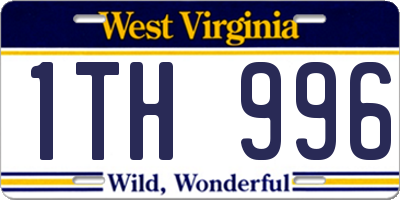 WV license plate 1TH996