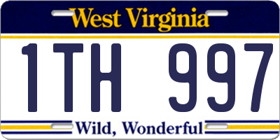 WV license plate 1TH997