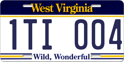 WV license plate 1TI004