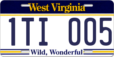 WV license plate 1TI005