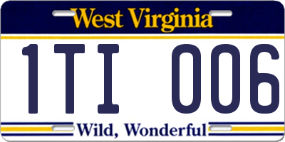 WV license plate 1TI006