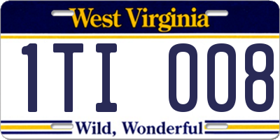 WV license plate 1TI008
