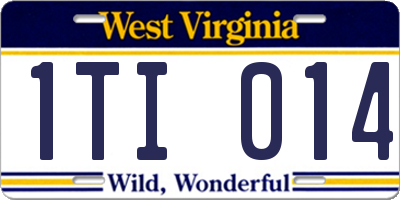 WV license plate 1TI014
