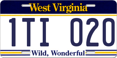 WV license plate 1TI020